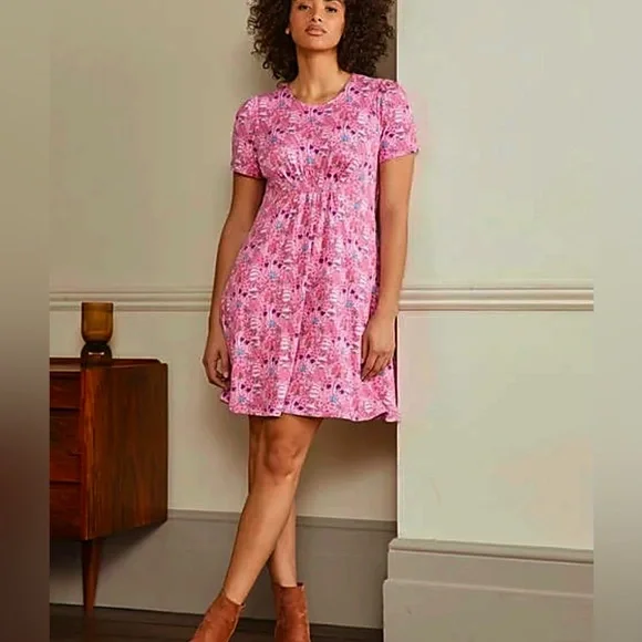 Boden | Dresses | Boden Crew Neck Jersey Dress In Strawberry Wildflower  Bloom 4r | Poshmark